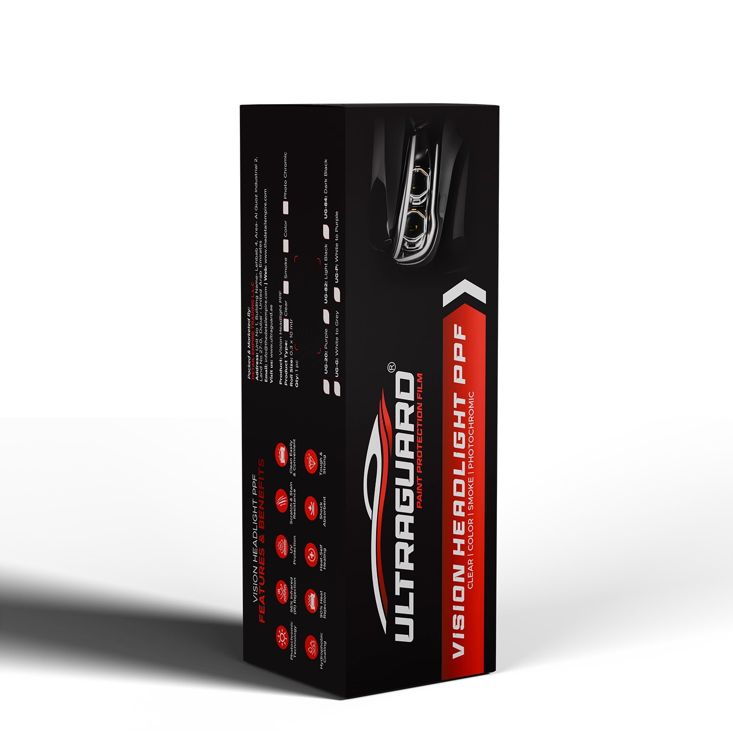 White to Purple Photochromic Headlight PPF