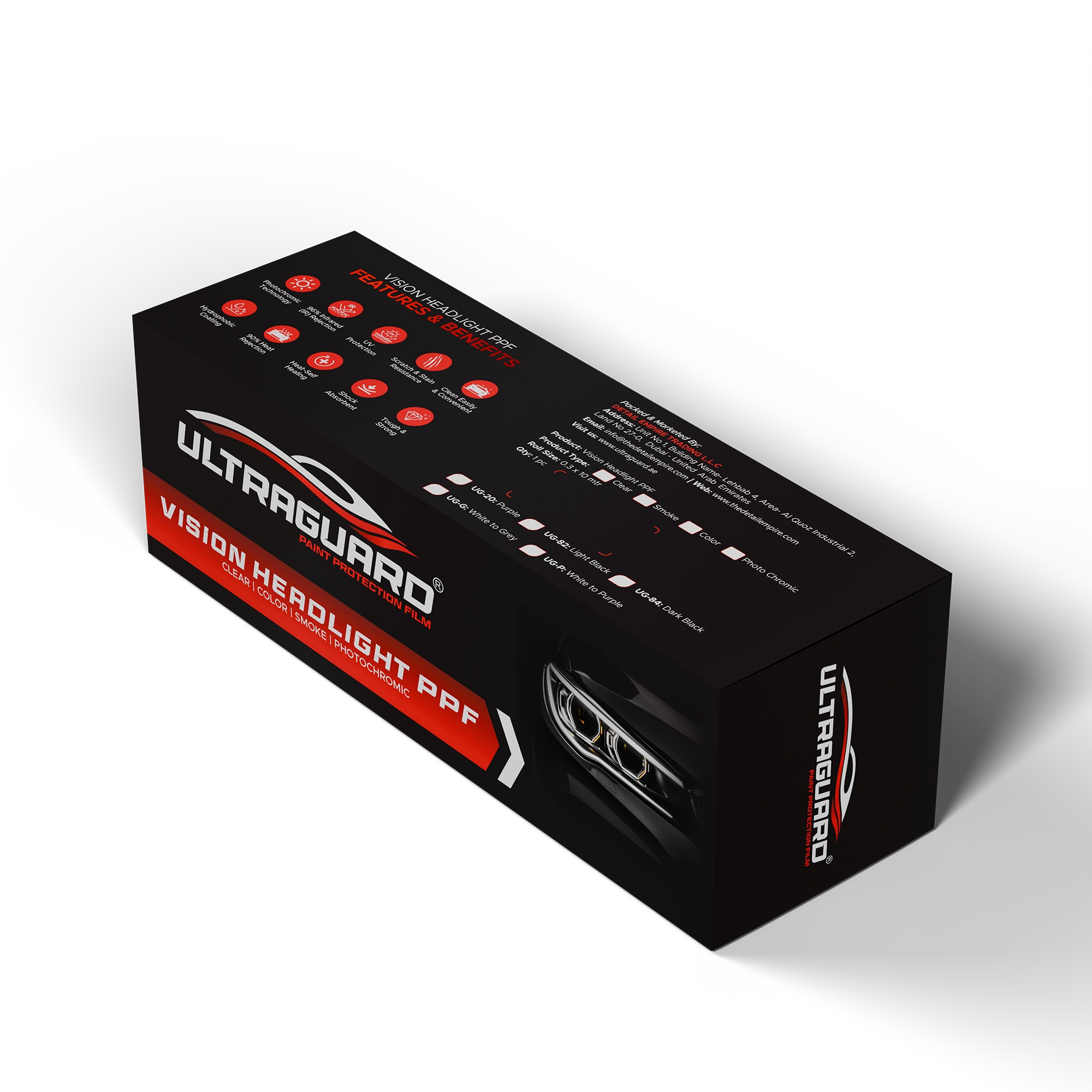 White to Purple Photochromic Headlight PPF