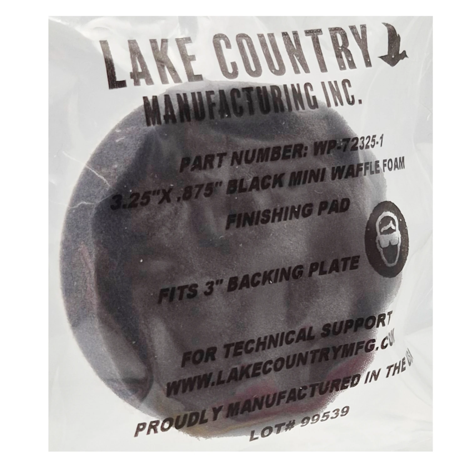 Mini Finishing Waffle Pad 3.25 X 0.875 Black, Pro, Lake Country